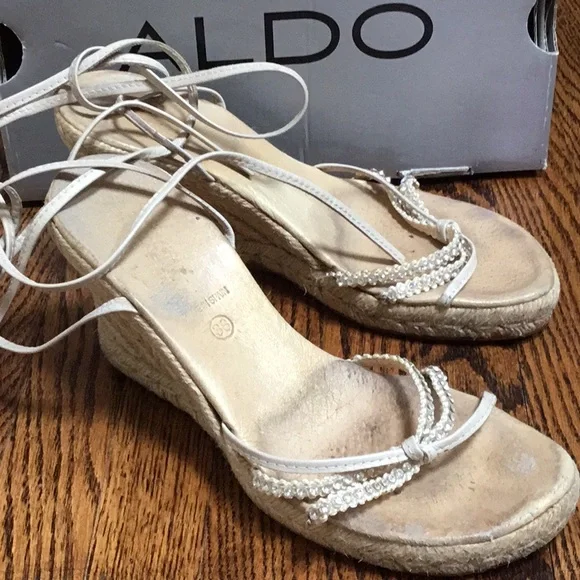 Aldo Rafia Ankle Tie Rhinestone Sandals - Picture 4 of 10